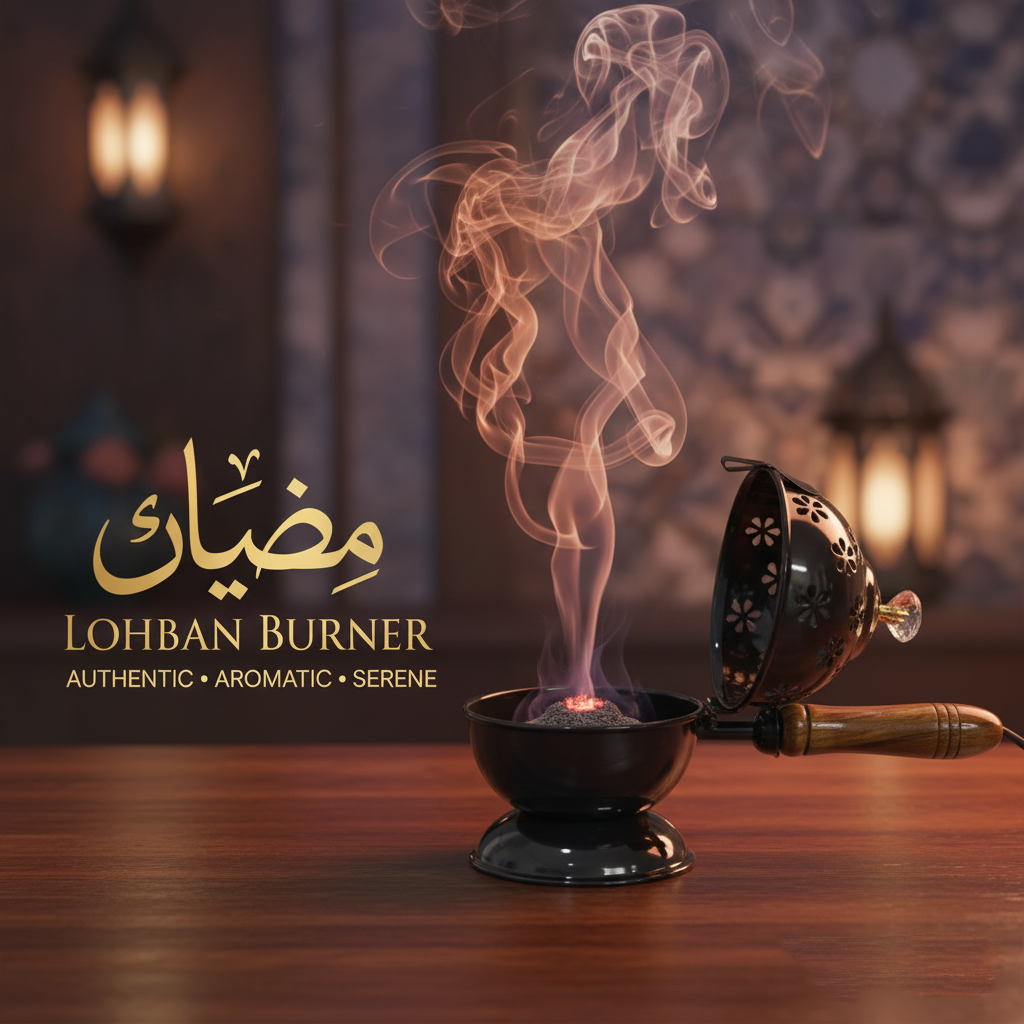 Handheld Loban / Dhoop Burner (Dhuni) with Wooden Handle for Home Purification